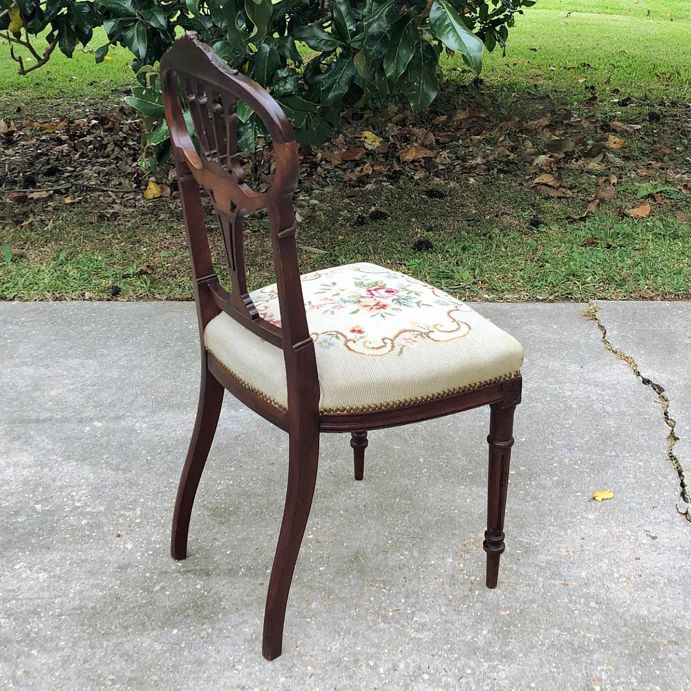 19th Century French Louis XVI Mahogany Salon Chair For Sale 4