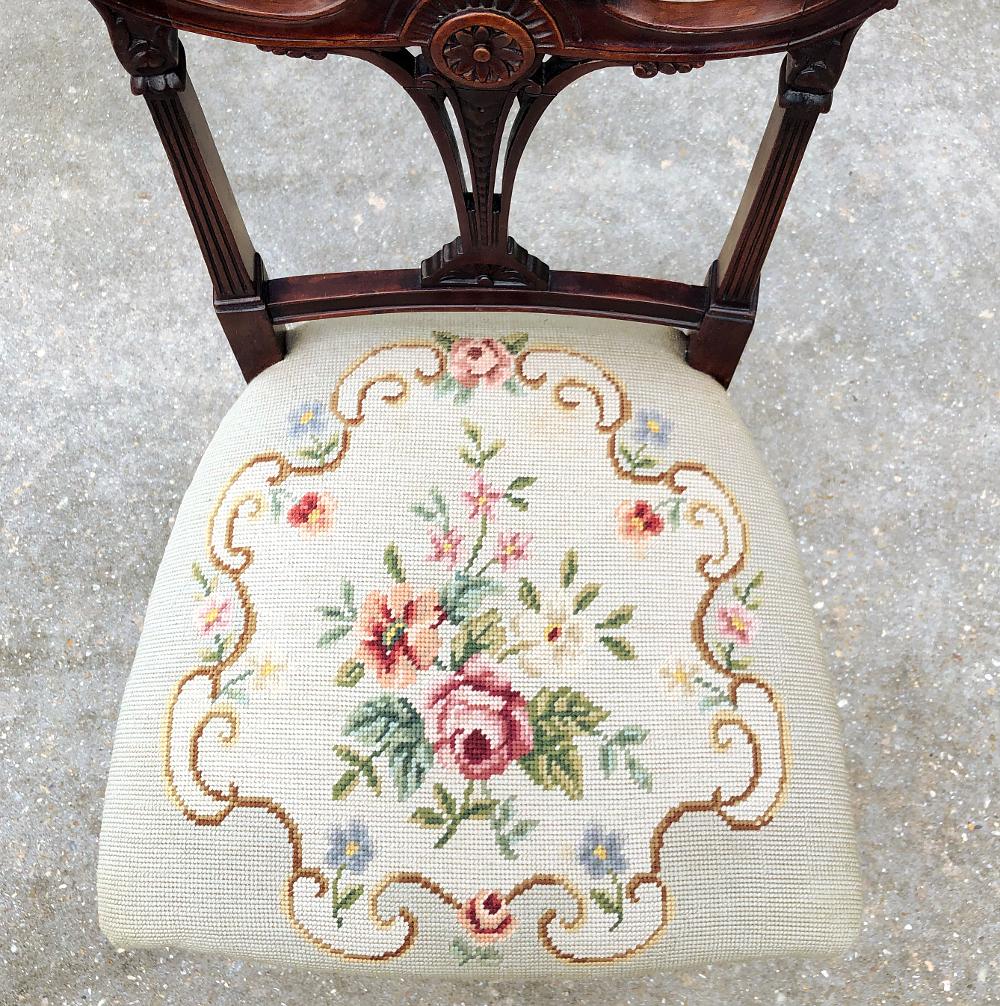 19th Century French Louis XVI Mahogany Salon Chair For Sale 6