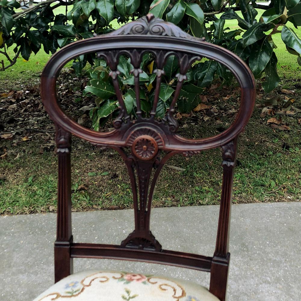 19th Century French Louis XVI Mahogany Salon Chair For Sale 7