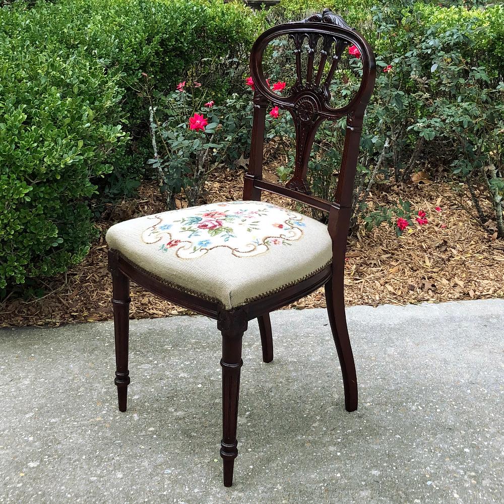19th Century French Louis XVI Mahogany Salon Chair For Sale 9