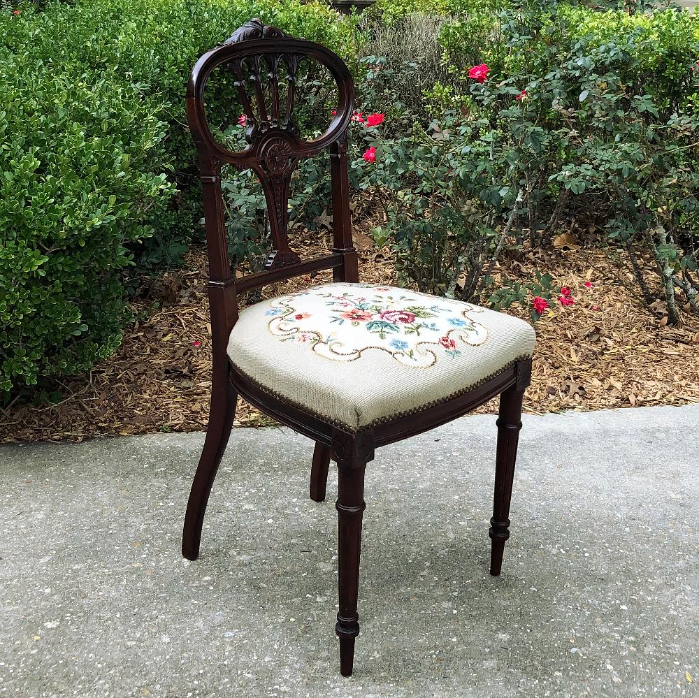 19th Century French Louis XVI Mahogany Salon Chair For Sale 10