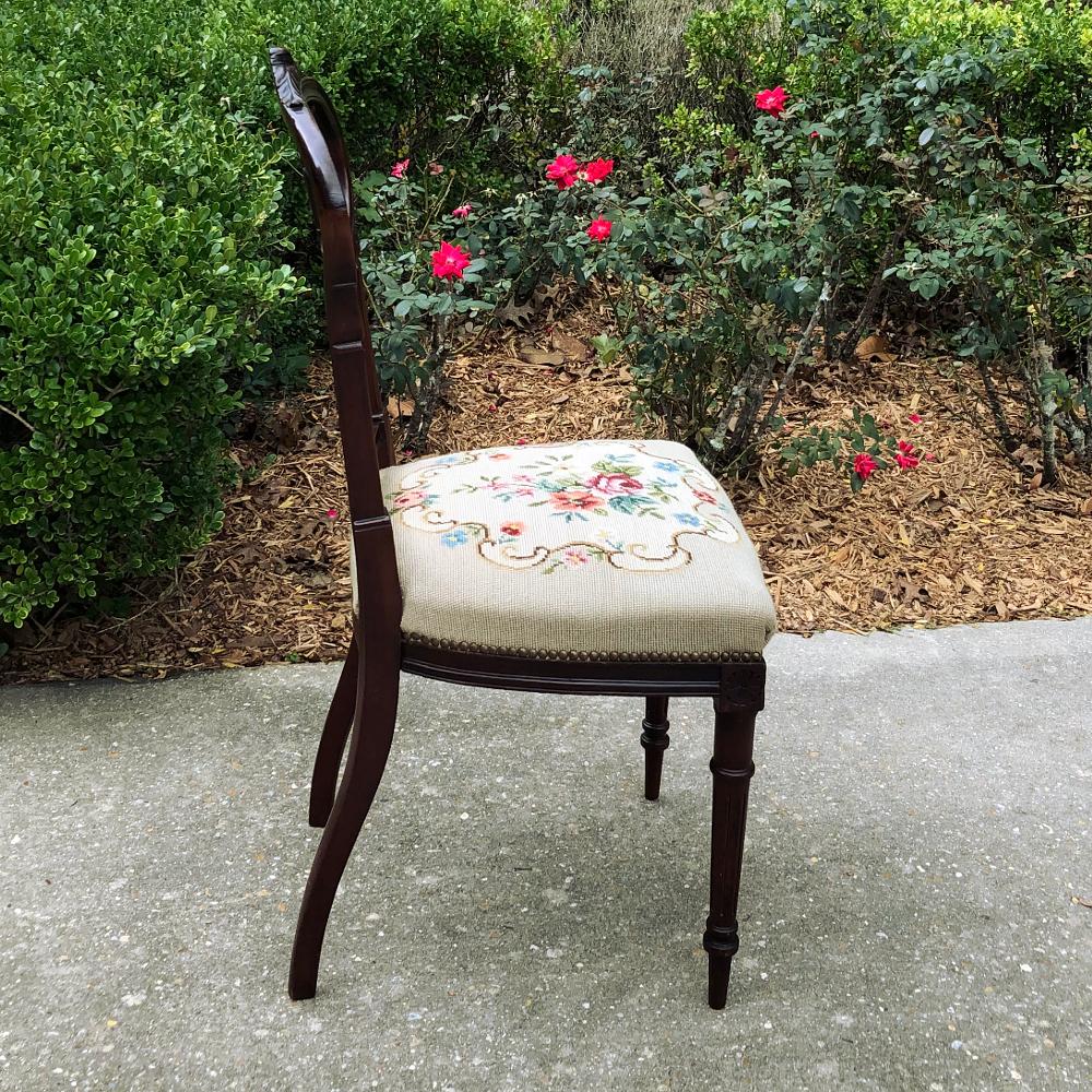 19th Century French Louis XVI Mahogany Salon Chair For Sale 11