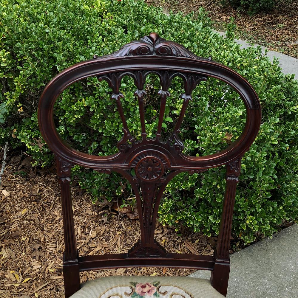 19th Century French Louis XVI Mahogany Salon Chair For Sale 12