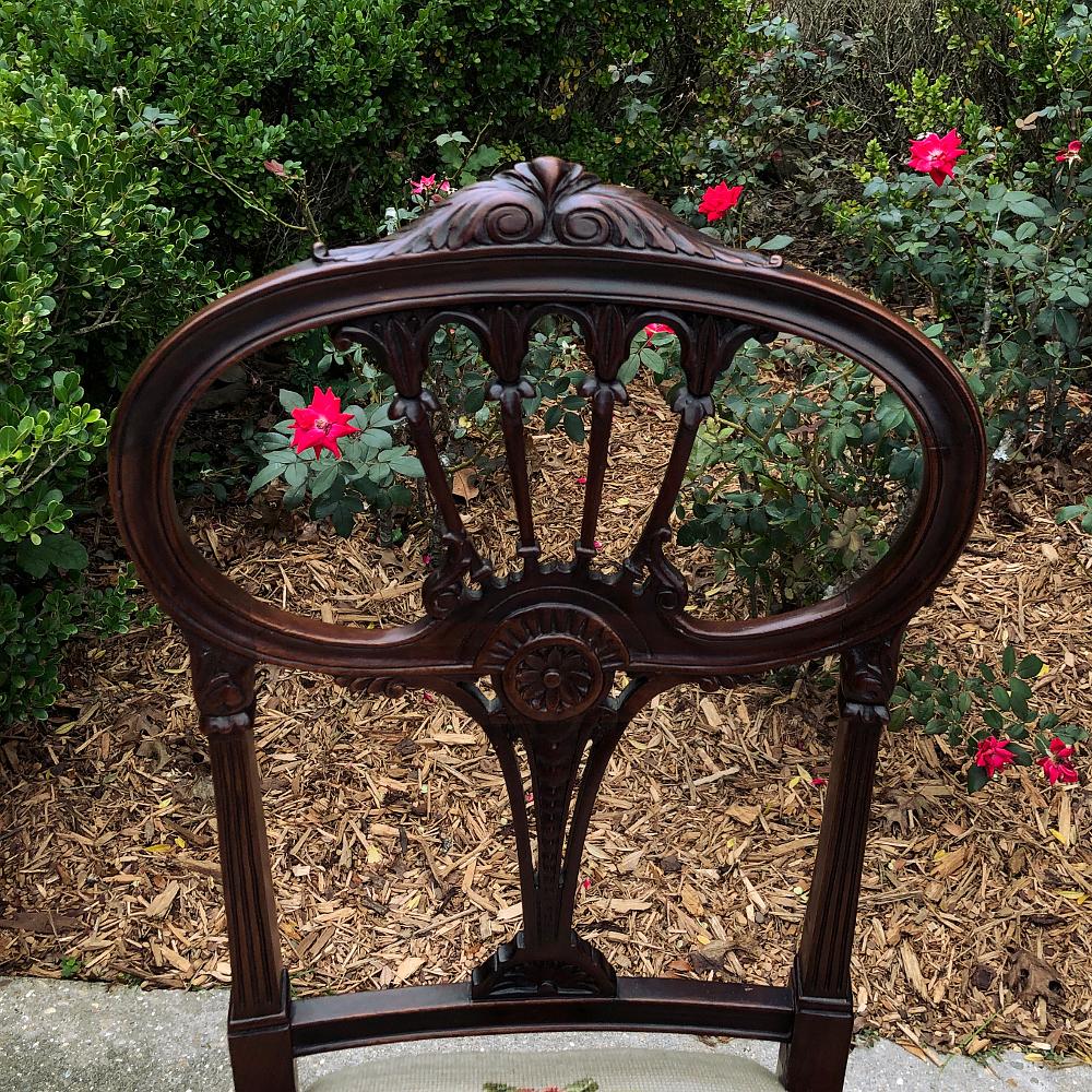 Late 19th Century 19th Century French Louis XVI Mahogany Salon Chair For Sale