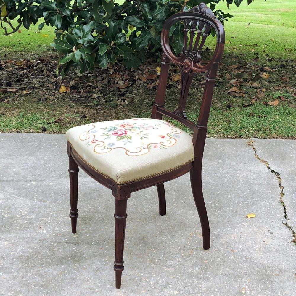 19th Century French Louis XVI Mahogany Salon Chair For Sale 2