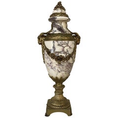 19th Century French Louis XVI Marble and Bronze Cassolette