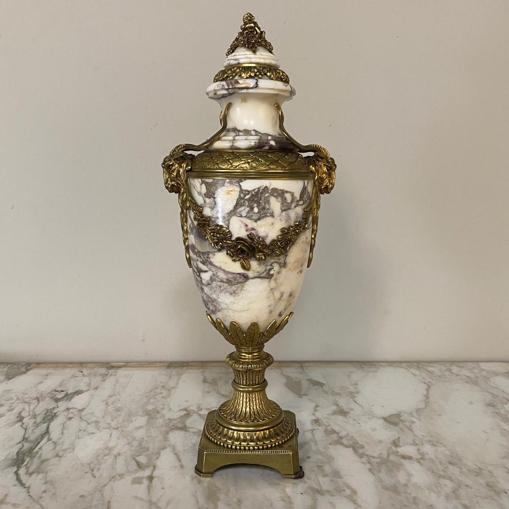 Late 19th Century 19th Century French Louis XVI Marble and Bronze Cassolette