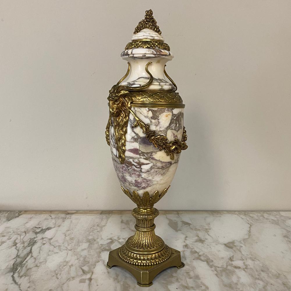 19th Century French Louis XVI Marble and Bronze Cassolette 1