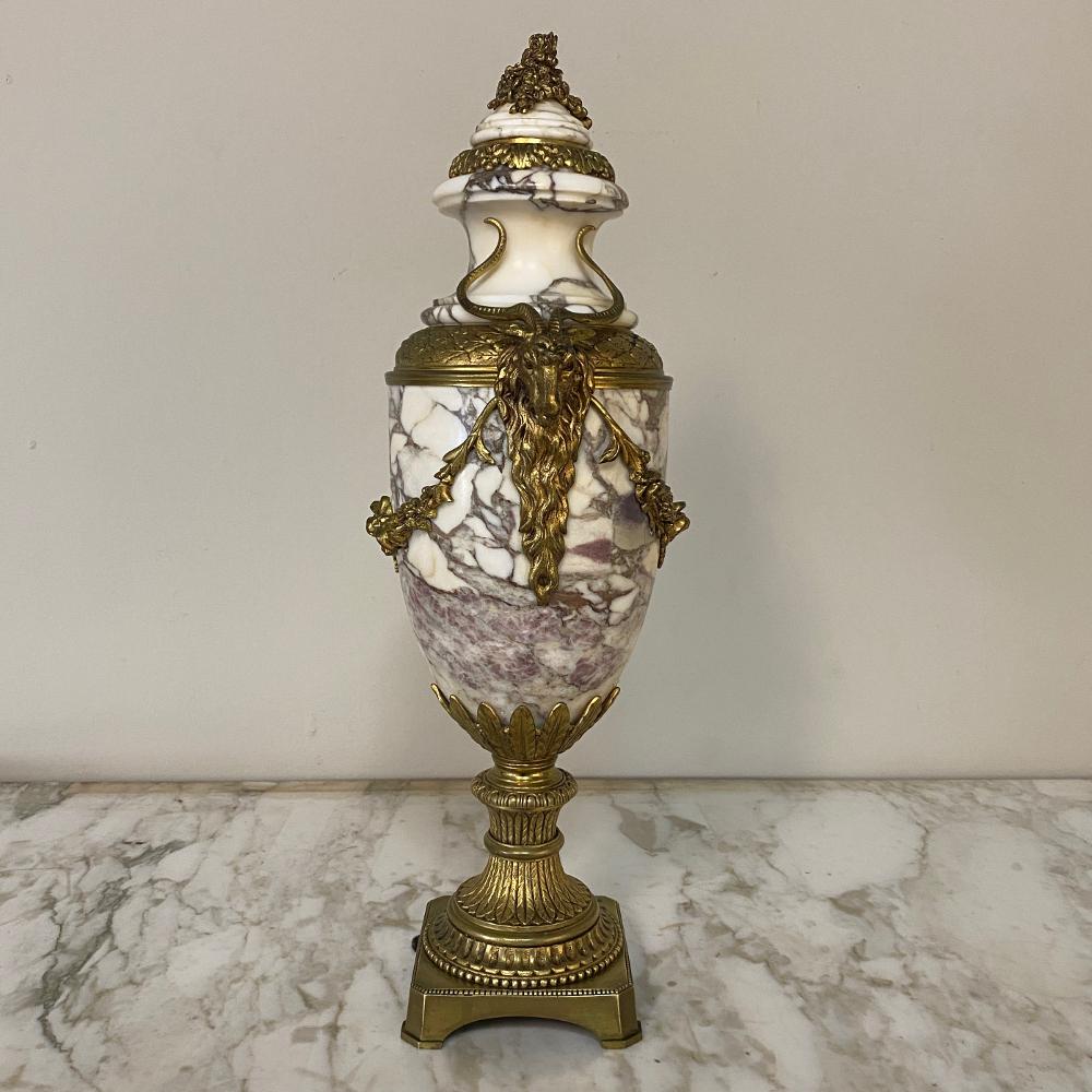 19th Century French Louis XVI Marble and Bronze Cassolette 2