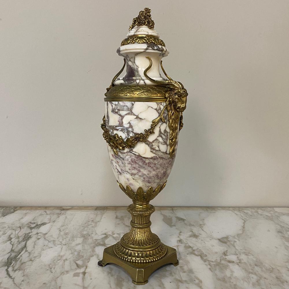 19th Century French Louis XVI Marble and Bronze Cassolette 3
