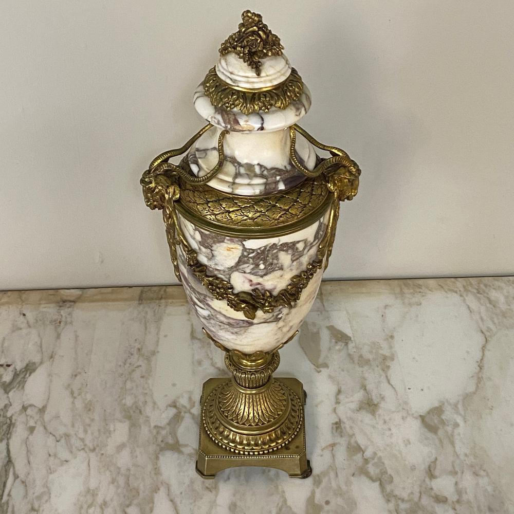 19th Century French Louis XVI Marble and Bronze Cassolette 4