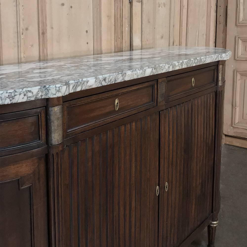 19th Century French Louis XVI Marble-Top Buffet 4