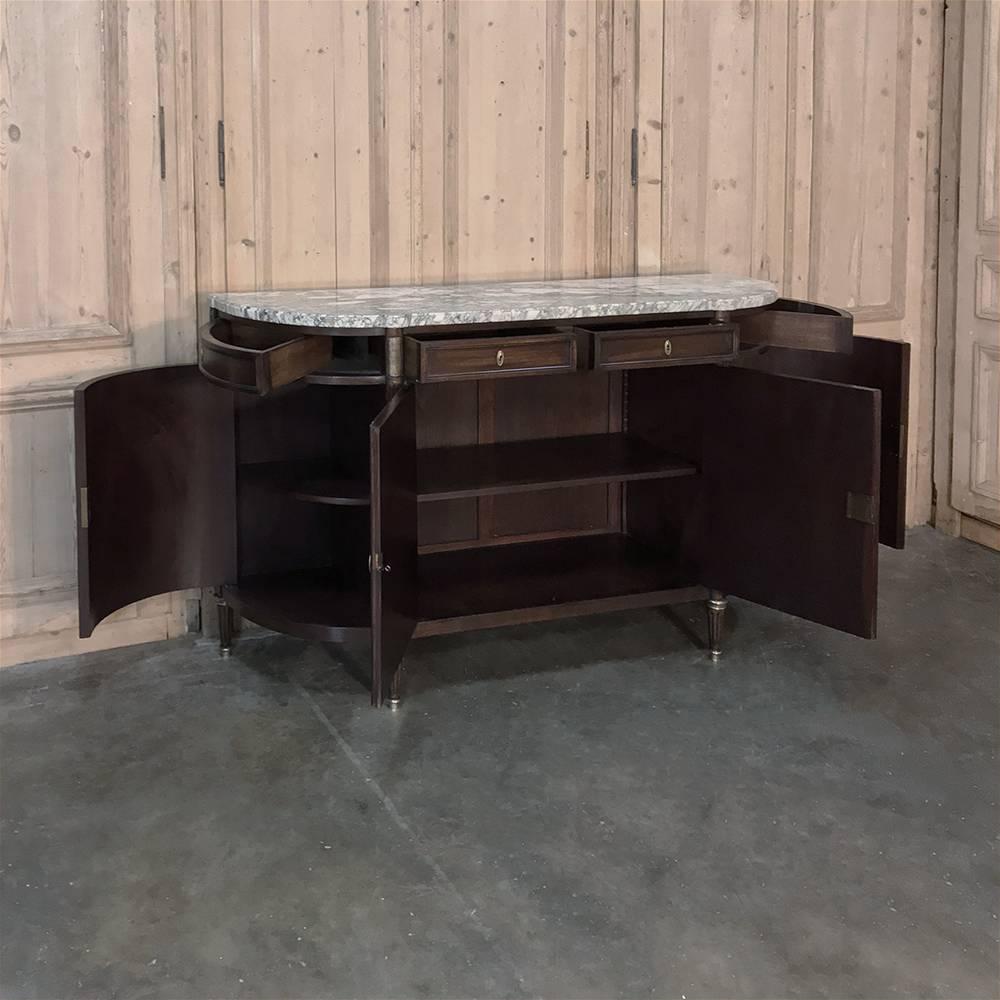 19th Century French Louis XVI Marble-Top Buffet In Good Condition In Dallas, TX