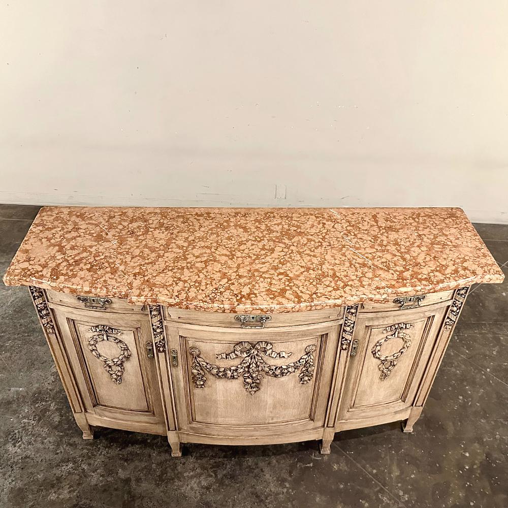 19th Century French Louis XVI Marble Top Buffet in Stripped Oak in vendita 8