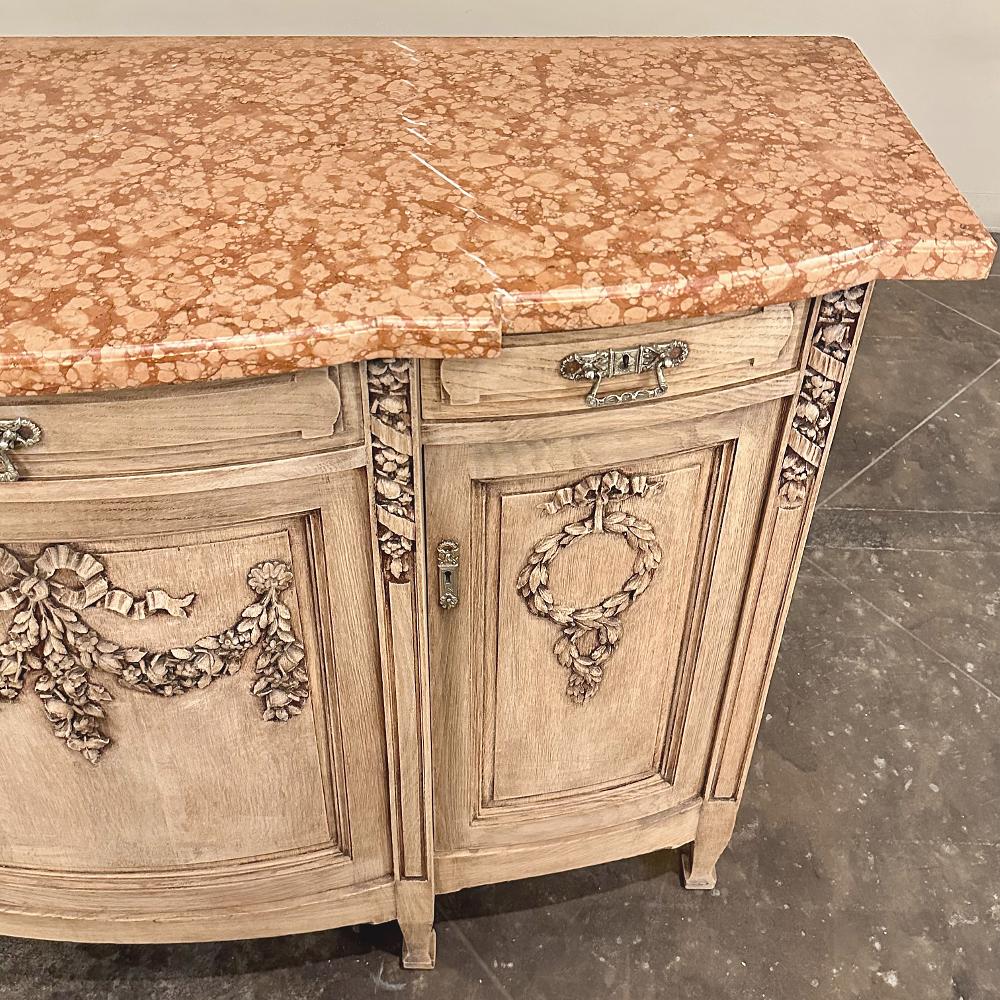 19th Century French Louis XVI Marble Top Buffet in Stripped Oak in vendita 10