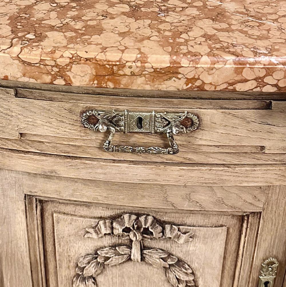 19th Century French Louis XVI Marble Top Buffet in Stripped Oak in vendita 11