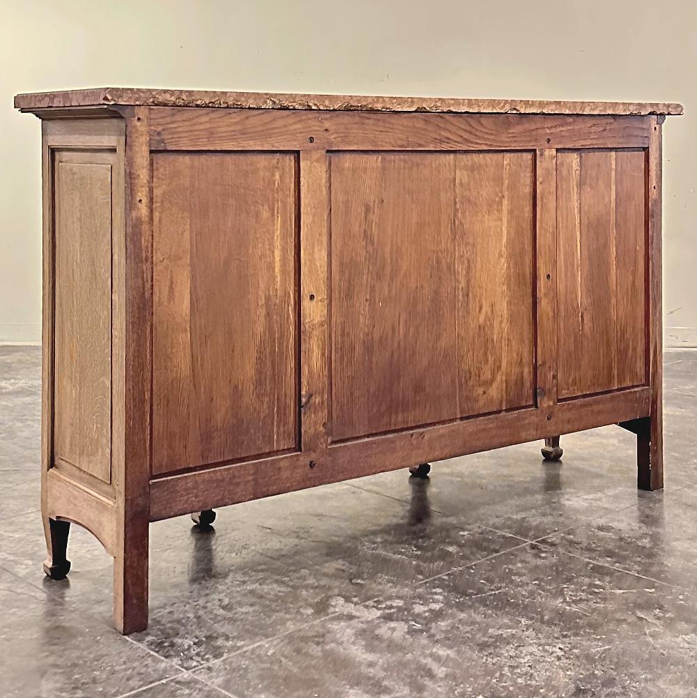 19th Century French Louis XVI Marble Top Buffet in Stripped Oak in vendita 12