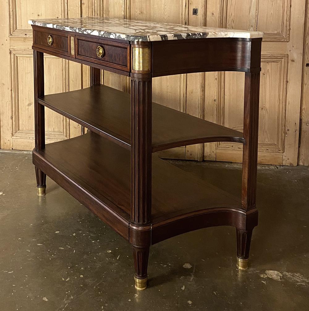 19th Century French Louis XVI Marble-Top Buffet or Server In Good Condition In Dallas, TX
