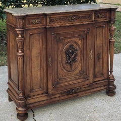19th Century French Louis XVI Marble Top Buffet with Burl