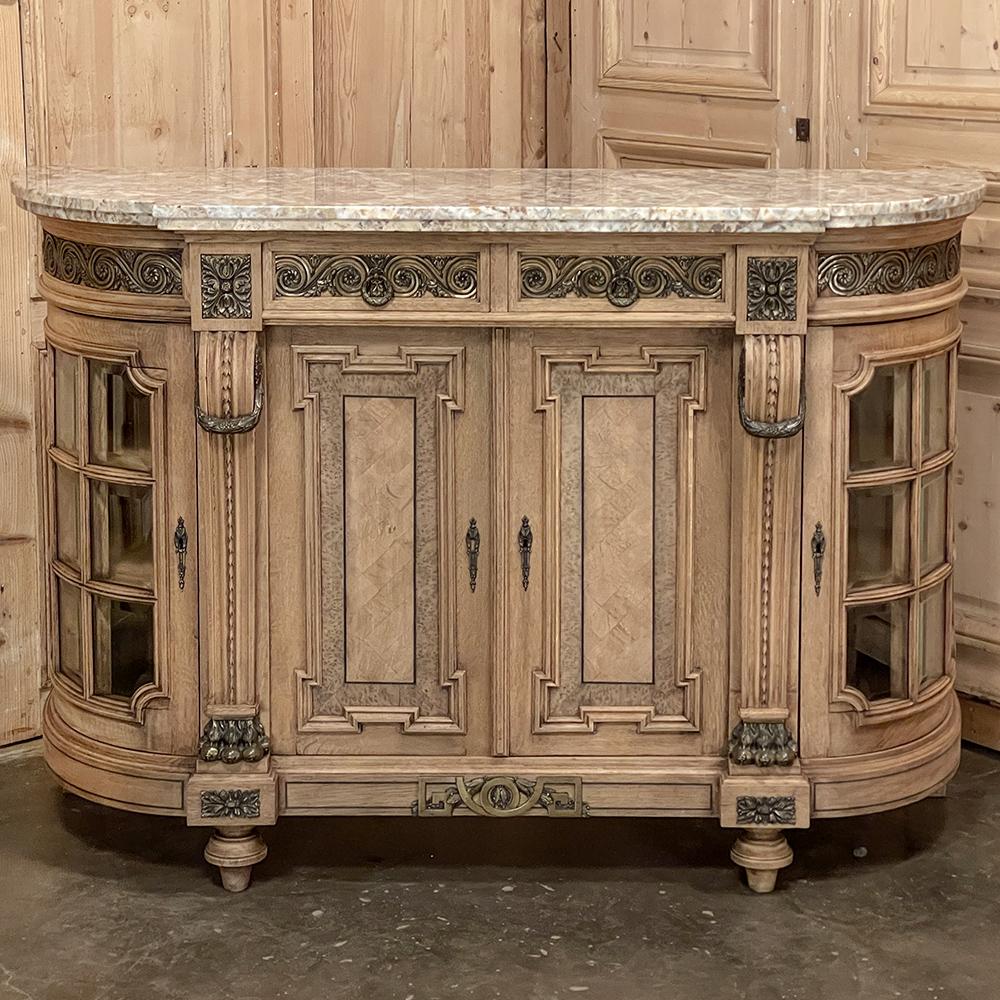 Hand-Crafted 19th Century French Louis XVI Marble Top Buffet with Ormolu For Sale