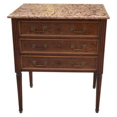 Antique 19th Century French Louis XVI Marble Top Commode