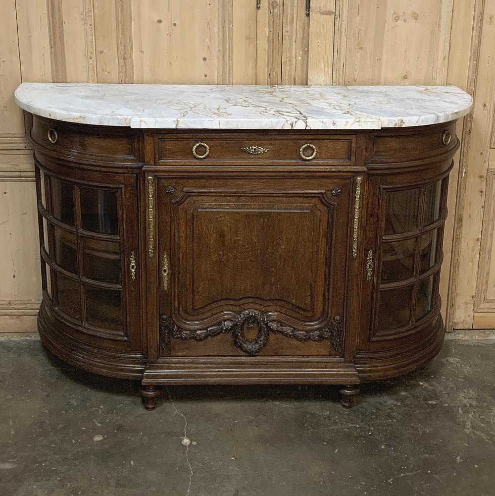 19th Century French Louis XVI Marble-Top Display Buffet 5