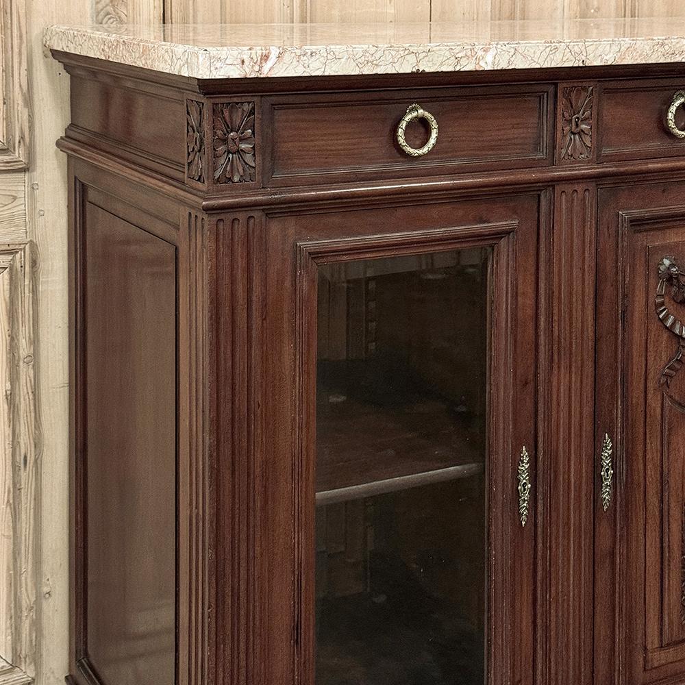 Buffet da esposizione francese Luigi XVI del XIX secolo con piano in marmo in vendita 4