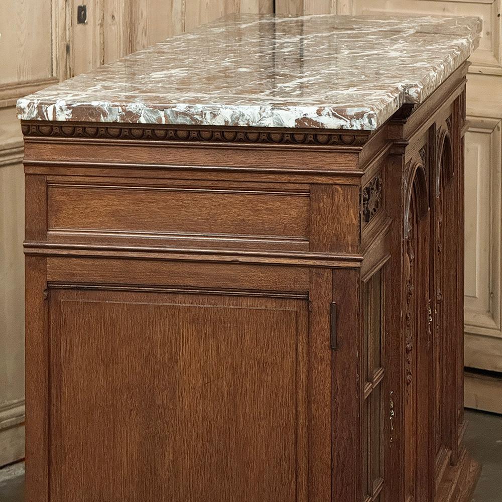 Buffet da esposizione francese Luigi XVI del XIX secolo con piano in marmo in vendita 4