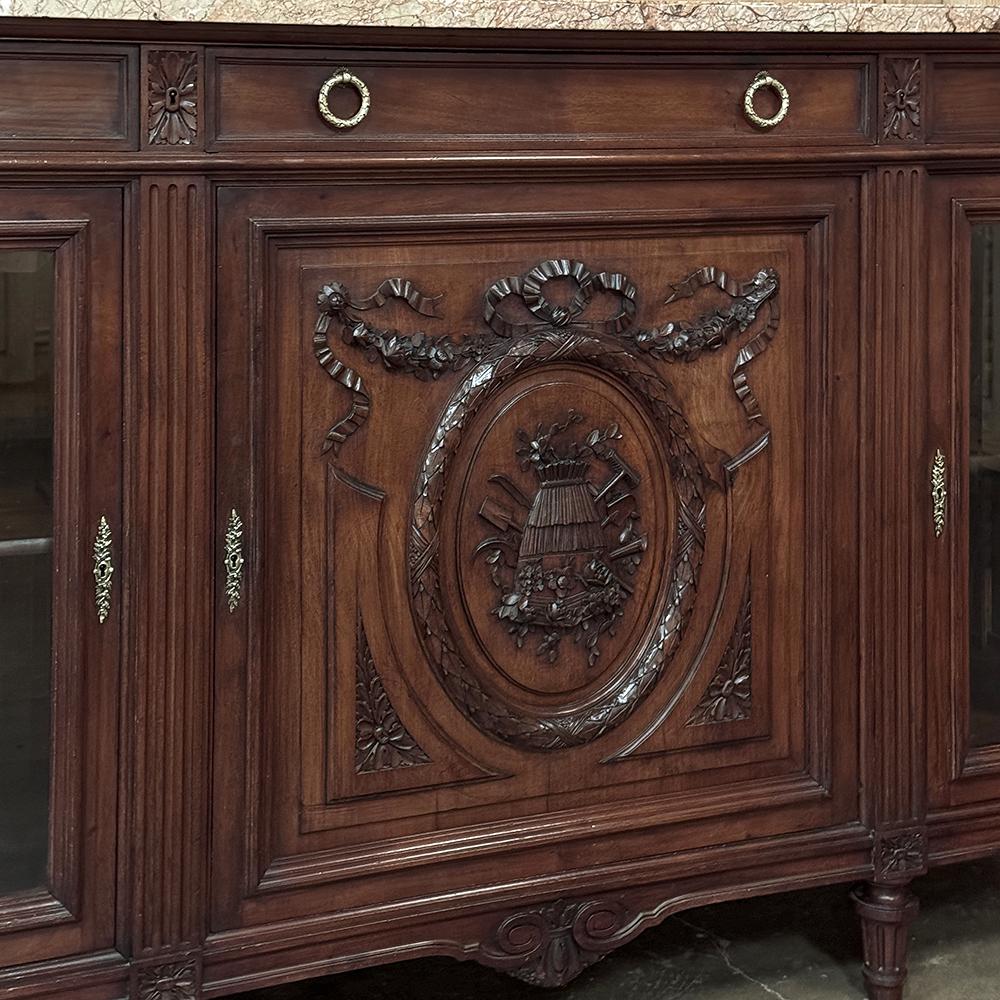 Buffet da esposizione francese Luigi XVI del XIX secolo con piano in marmo in vendita 6