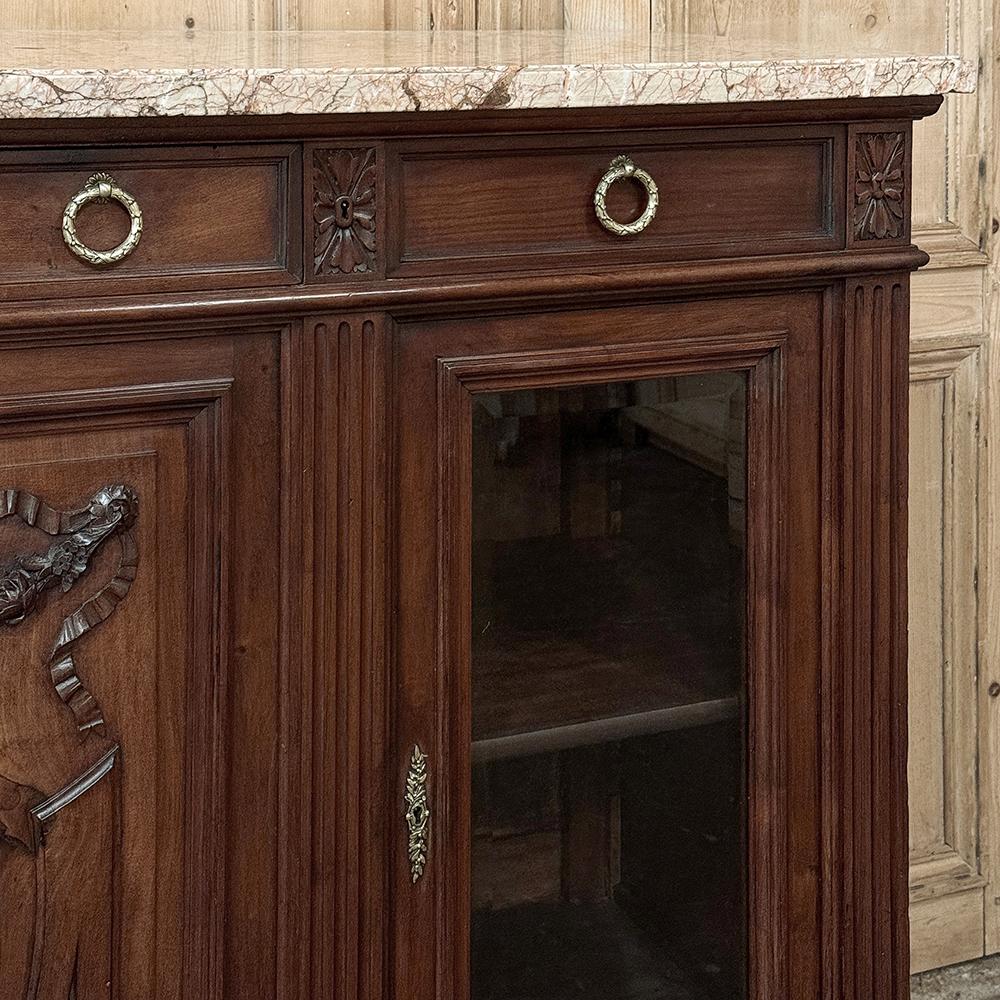 Buffet da esposizione francese Luigi XVI del XIX secolo con piano in marmo in vendita 7
