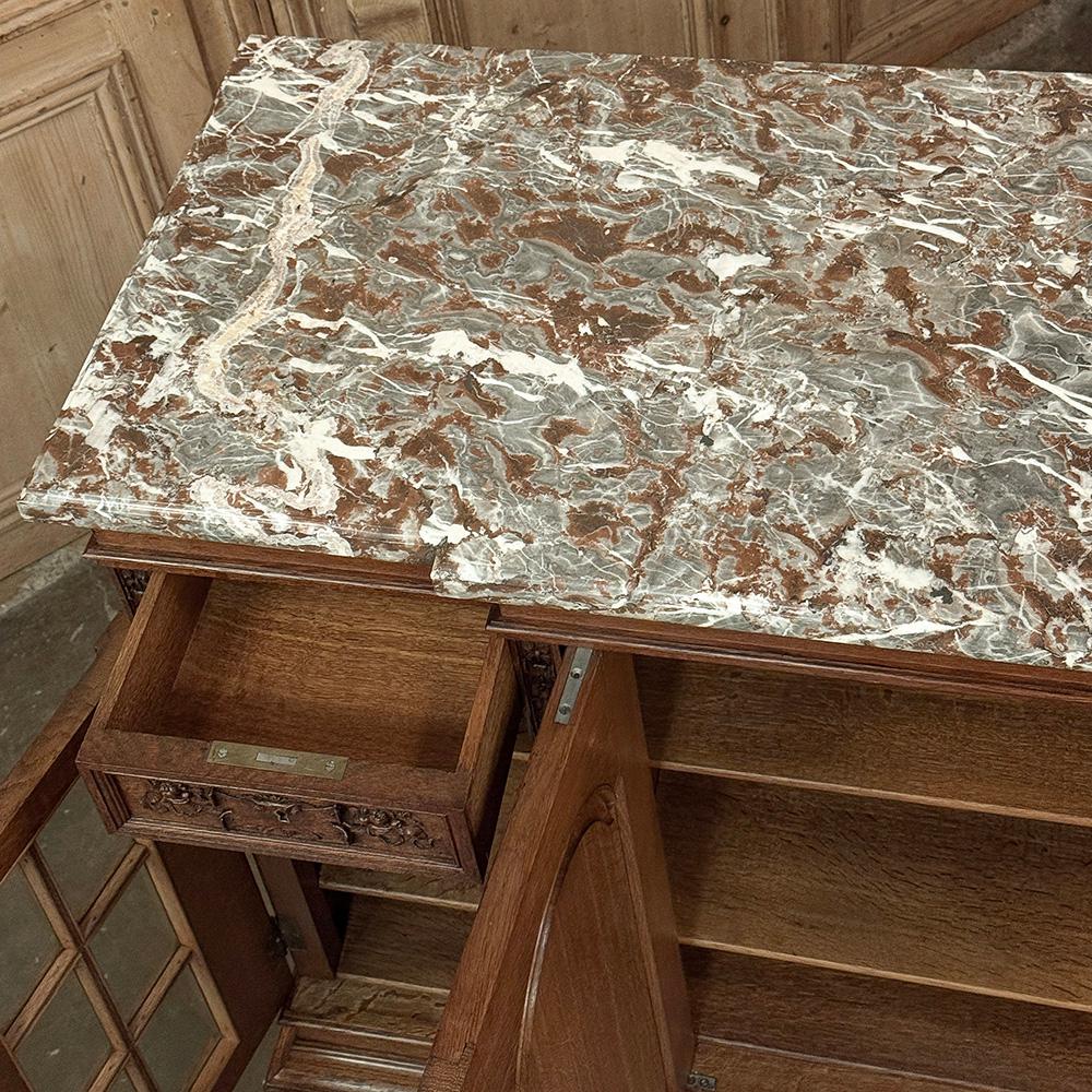 Buffet da esposizione francese Luigi XVI del XIX secolo con piano in marmo in vendita 8
