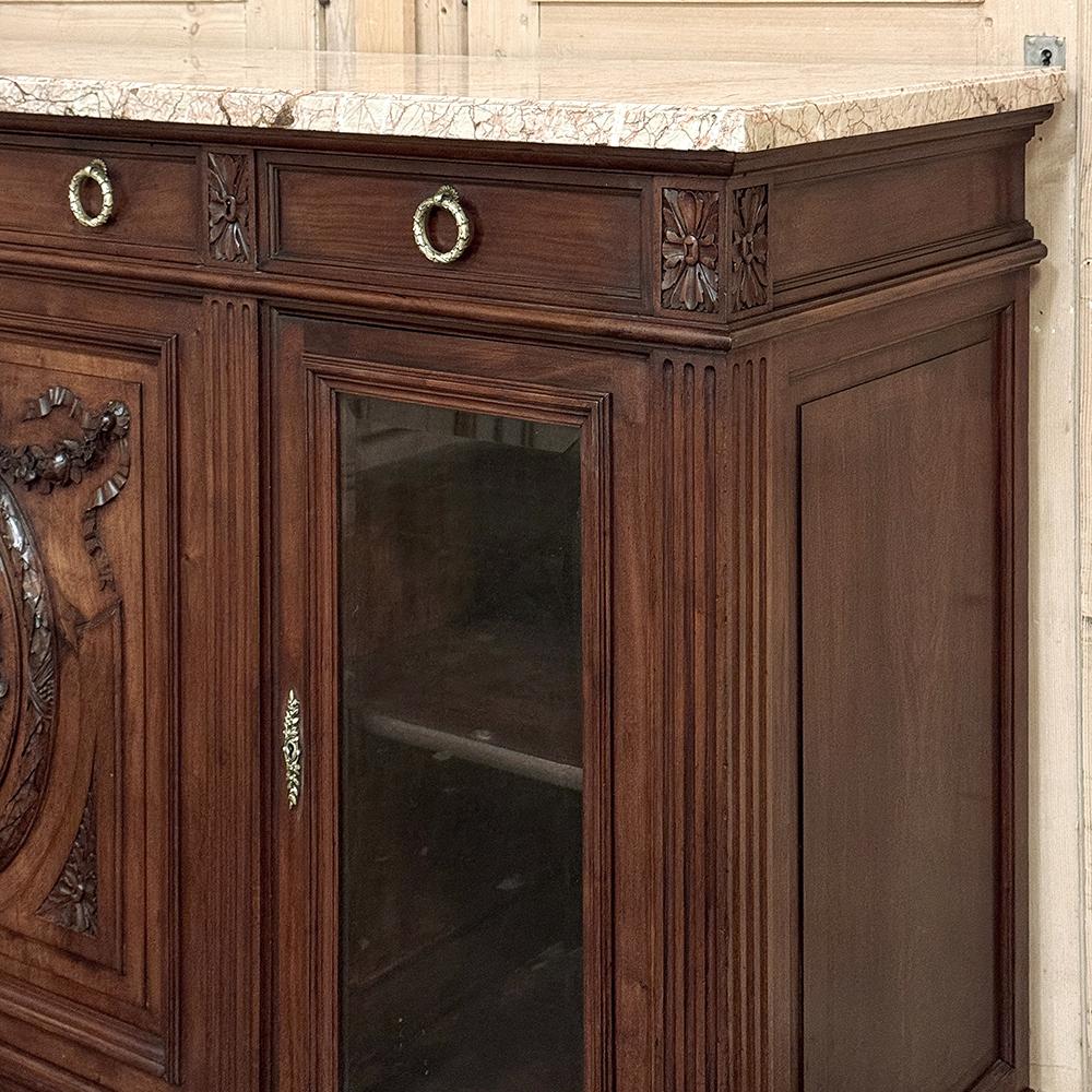 Buffet da esposizione francese Luigi XVI del XIX secolo con piano in marmo in vendita 9