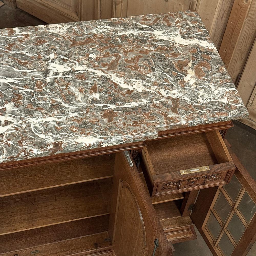 Buffet da esposizione francese Luigi XVI del XIX secolo con piano in marmo in vendita 10