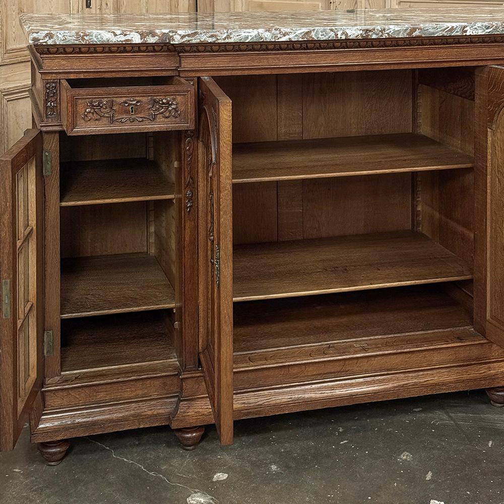Buffet da esposizione francese Luigi XVI del XIX secolo con piano in marmo in vendita 11