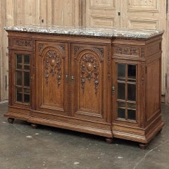 19th Century French Louis XVI Marble Top Display Buffet
