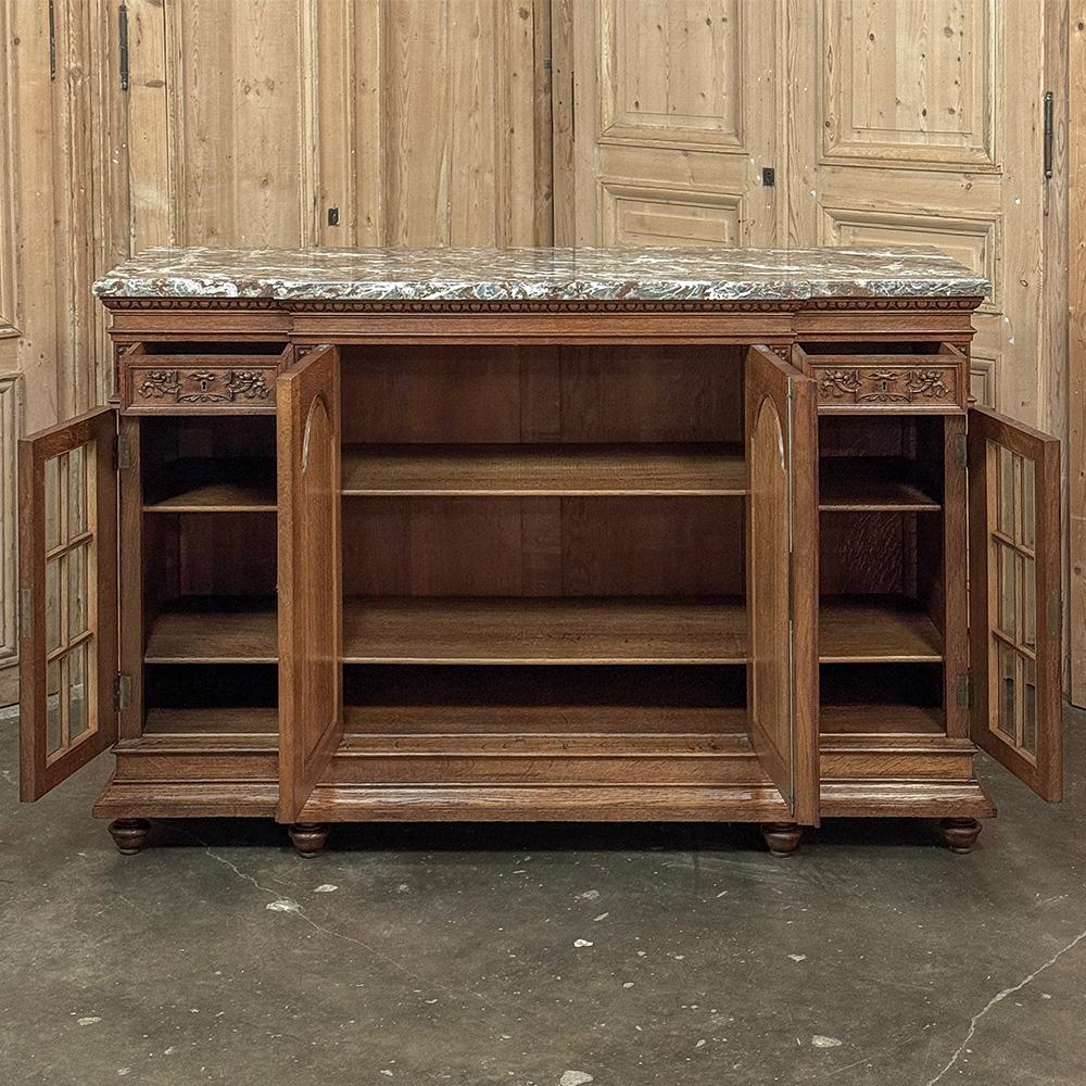 Buffet da esposizione francese Luigi XVI del XIX secolo con piano in marmo in vendita 13