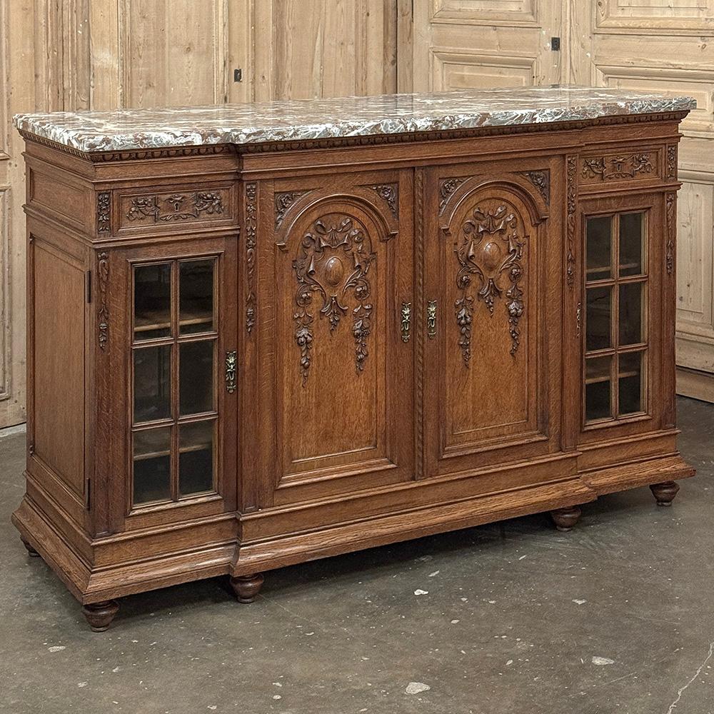 Francese Buffet da esposizione francese Luigi XVI del XIX secolo con piano in marmo in vendita
