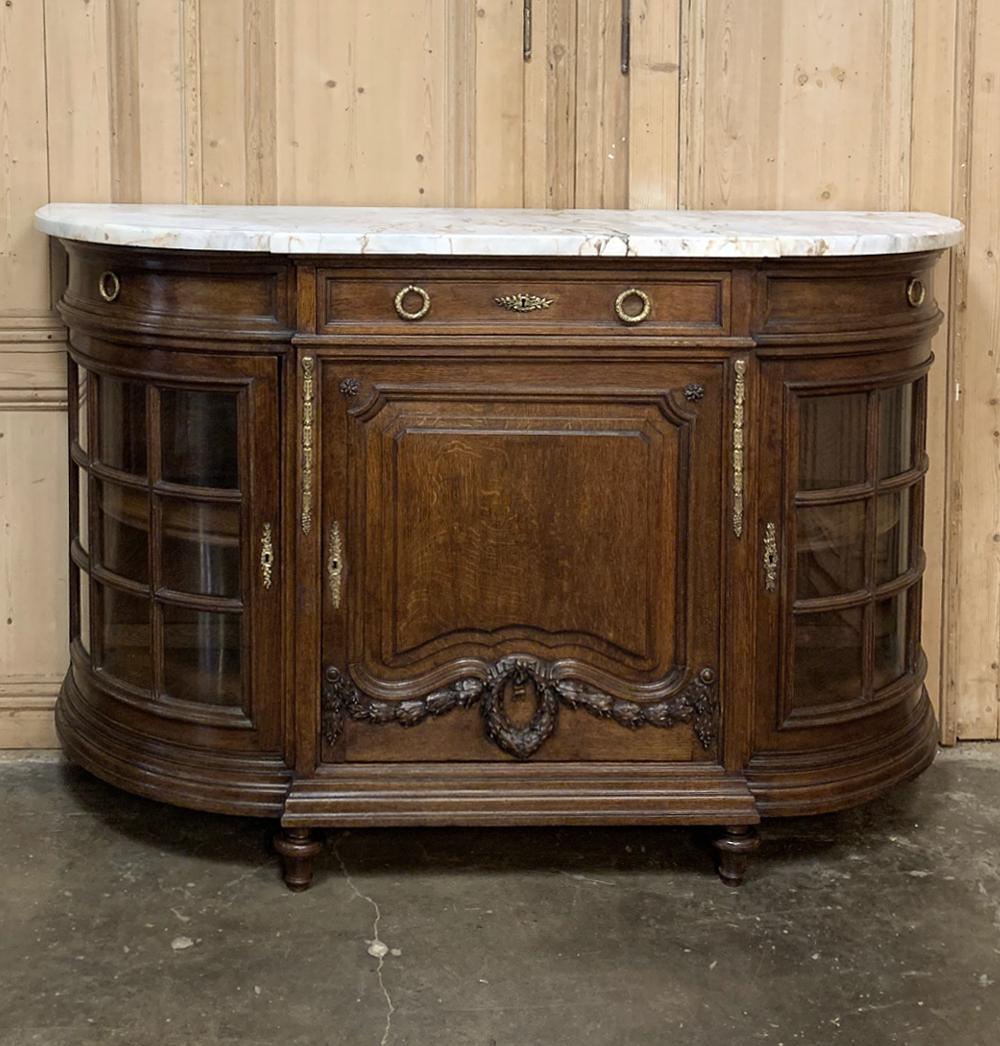 19th Century French Louis XVI Marble-Top Display Buffet In Good Condition In Dallas, TX