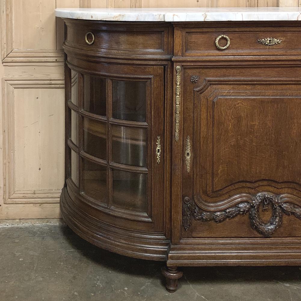 Late 19th Century 19th Century French Louis XVI Marble-Top Display Buffet