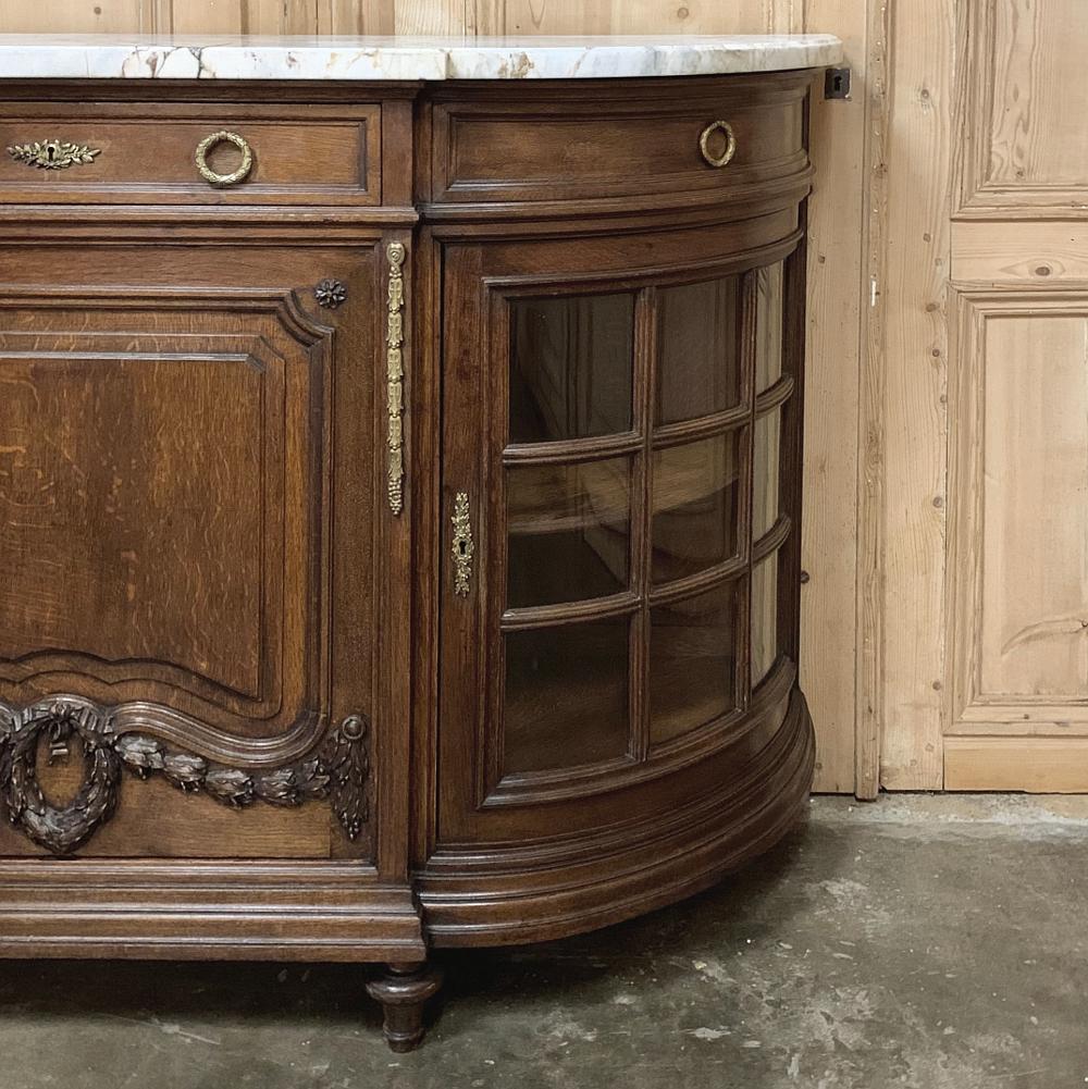 Bronze 19th Century French Louis XVI Marble-Top Display Buffet