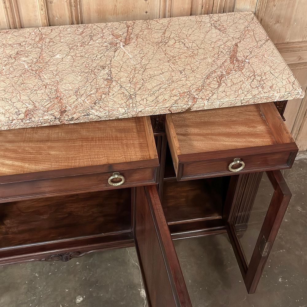 Bronzo Buffet da esposizione francese Luigi XVI del XIX secolo con piano in marmo in vendita