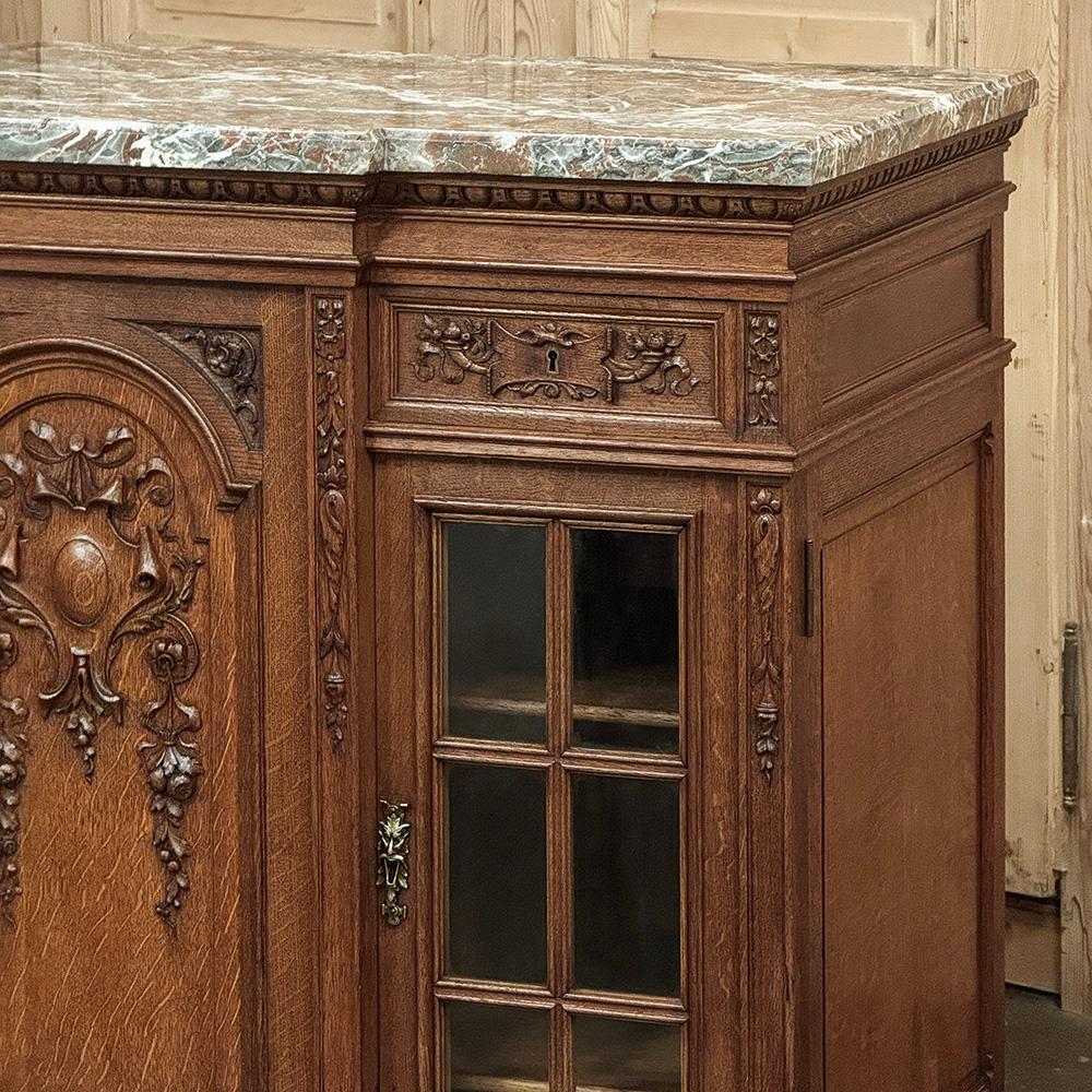 Buffet da esposizione francese Luigi XVI del XIX secolo con piano in marmo in vendita 1