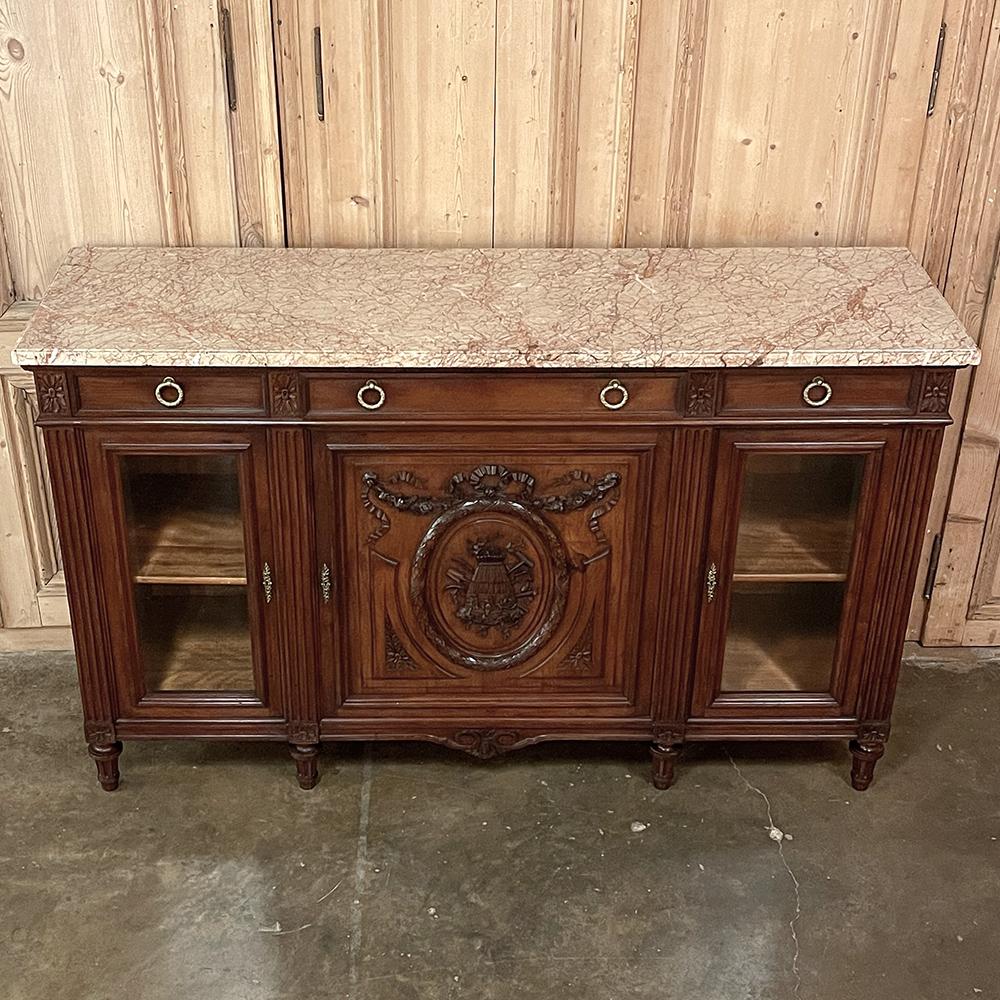 19th Century French Louis XVI Marble Top Display Buffet For Sale 3