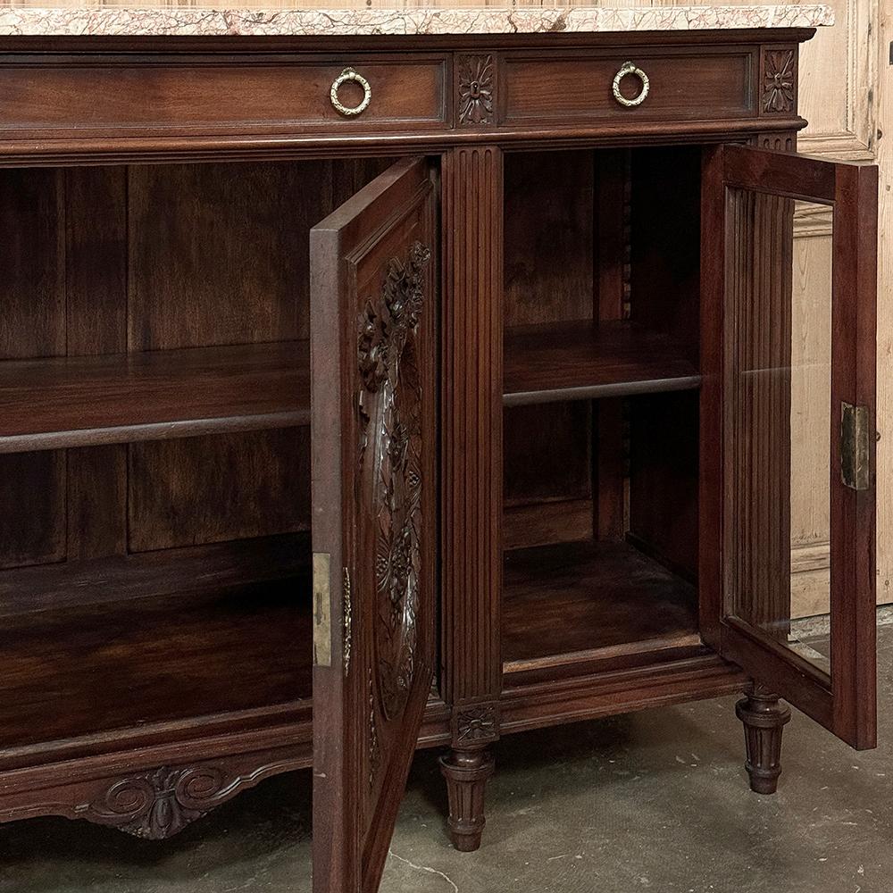 Buffet da esposizione francese Luigi XVI del XIX secolo con piano in marmo in vendita 2
