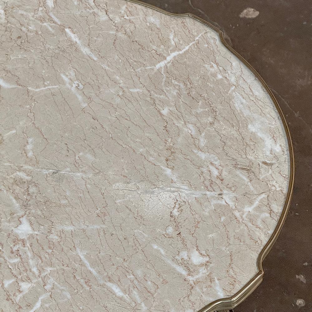Table d'appoint Louis XVI du 19e siècle à plateau de marbre ~ Gueridon avec bronze en vente 10