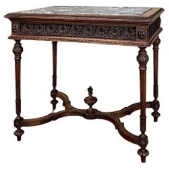 19th Century, French Louis XVI Marble Top Library Table, End Table