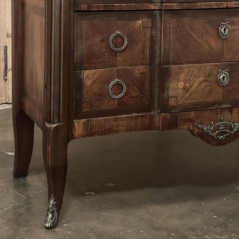 19th Century French Louis XVI Marble Top Mahogany Commode For Sale 6