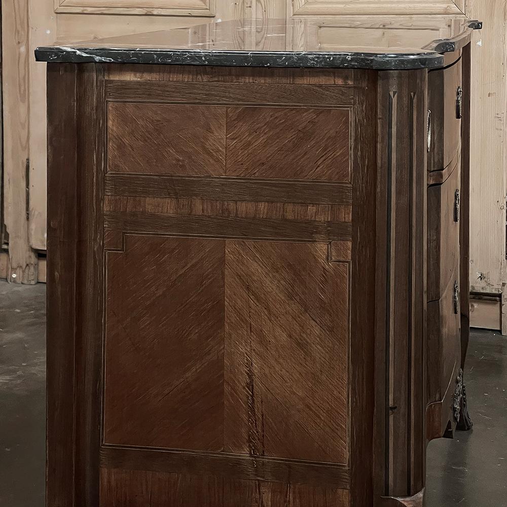 19th Century French Louis XVI Marble Top Mahogany Commode For Sale 8