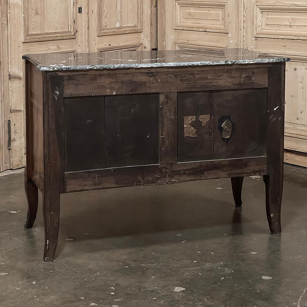 19th Century French Louis XVI Marble Top Mahogany Commode For Sale 12