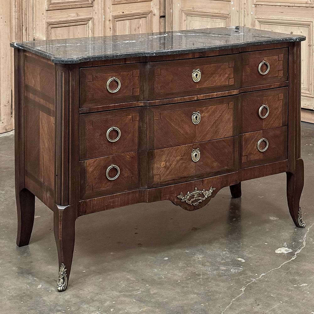 Francese Commode francese Luigi XVI del XIX secolo in mogano con piano in marmo in vendita